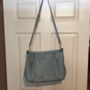 Coach Hobo Blue Pebble Leather Handbag